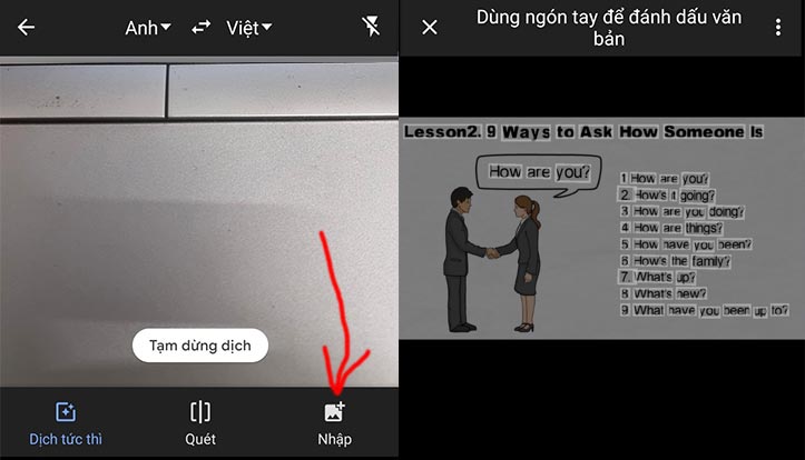 Cách dịch tiếng Anh sang tiếng Việt bằng hình ảnh trên điện thoại
