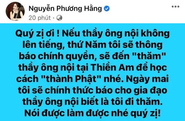 Nguyễn Phương Hằng sẽ đến thăm "Thiền am bên bờ vực thẳm"?