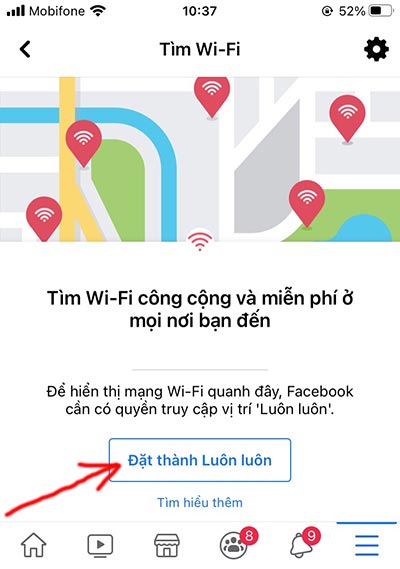 Cách tìm Wifi trên Facebook miễn phí trên điện thoại iPhone