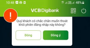 Cách đăng xuất tài khoản Vietcombank trên điện thoại (app VCB Digibank)