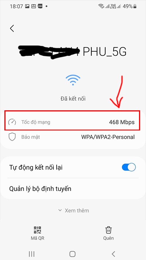 Cách kiểm tra tốc độ mạng wifi đang dùng trên điện thoại Samsung