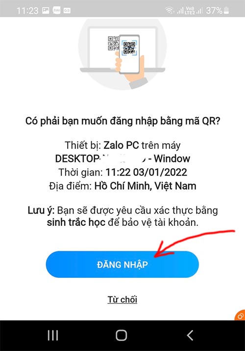 Cách đăng nhập Zalo trên máy tính không cần mật khẩu