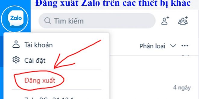 Cách đăng xuất Zalo trên các thiết bị khác bằng máy tính, điện thoại từ xa